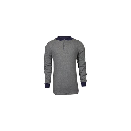 National Safety Apparel GREY LONG SLEEVE HENLEY-XL, CARBONCOMFORT, C541NGEBSLSXL
